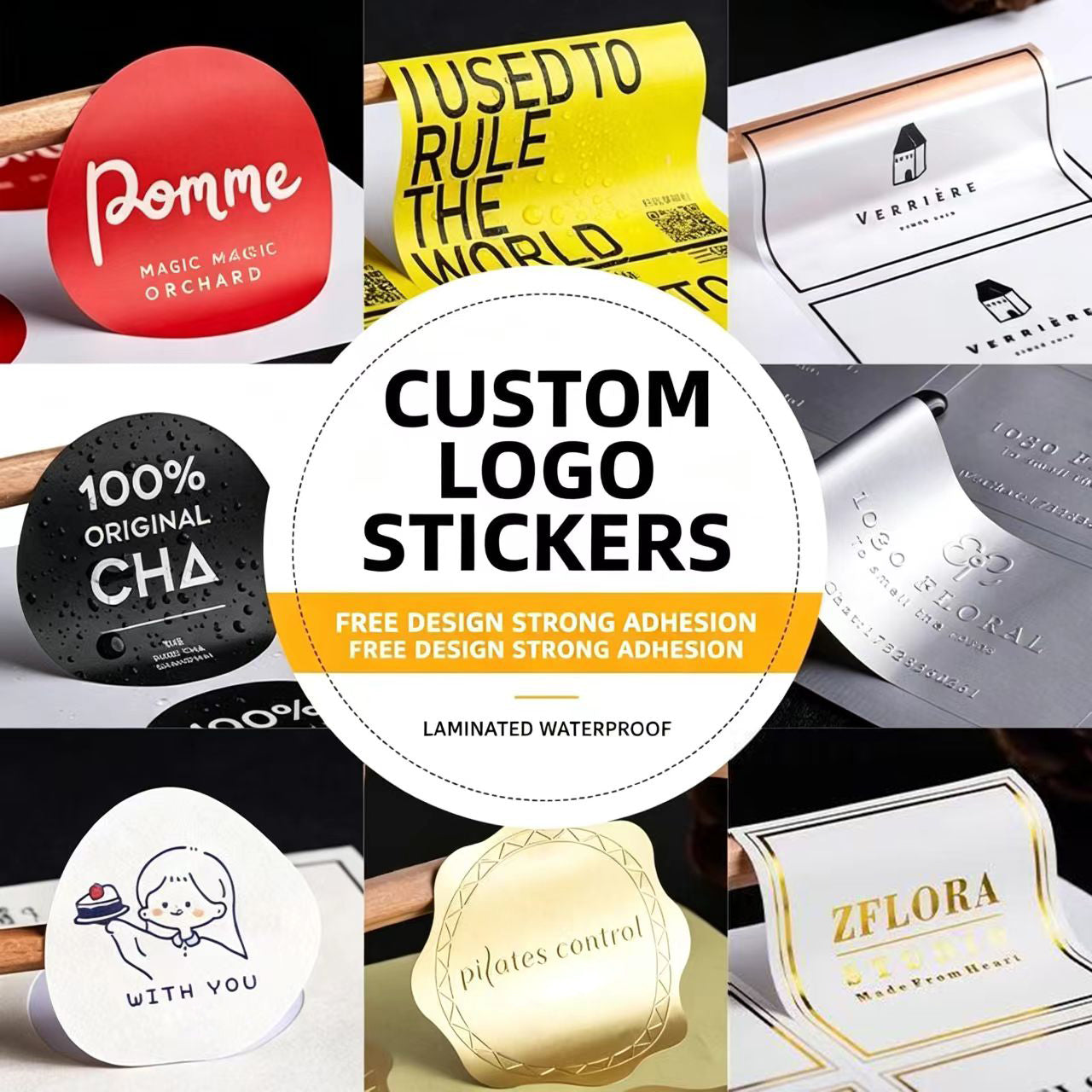 Custom Waterproof Oilproof Vinyl Stickers - Water & Grease Resistant Self-Adhesive Labels