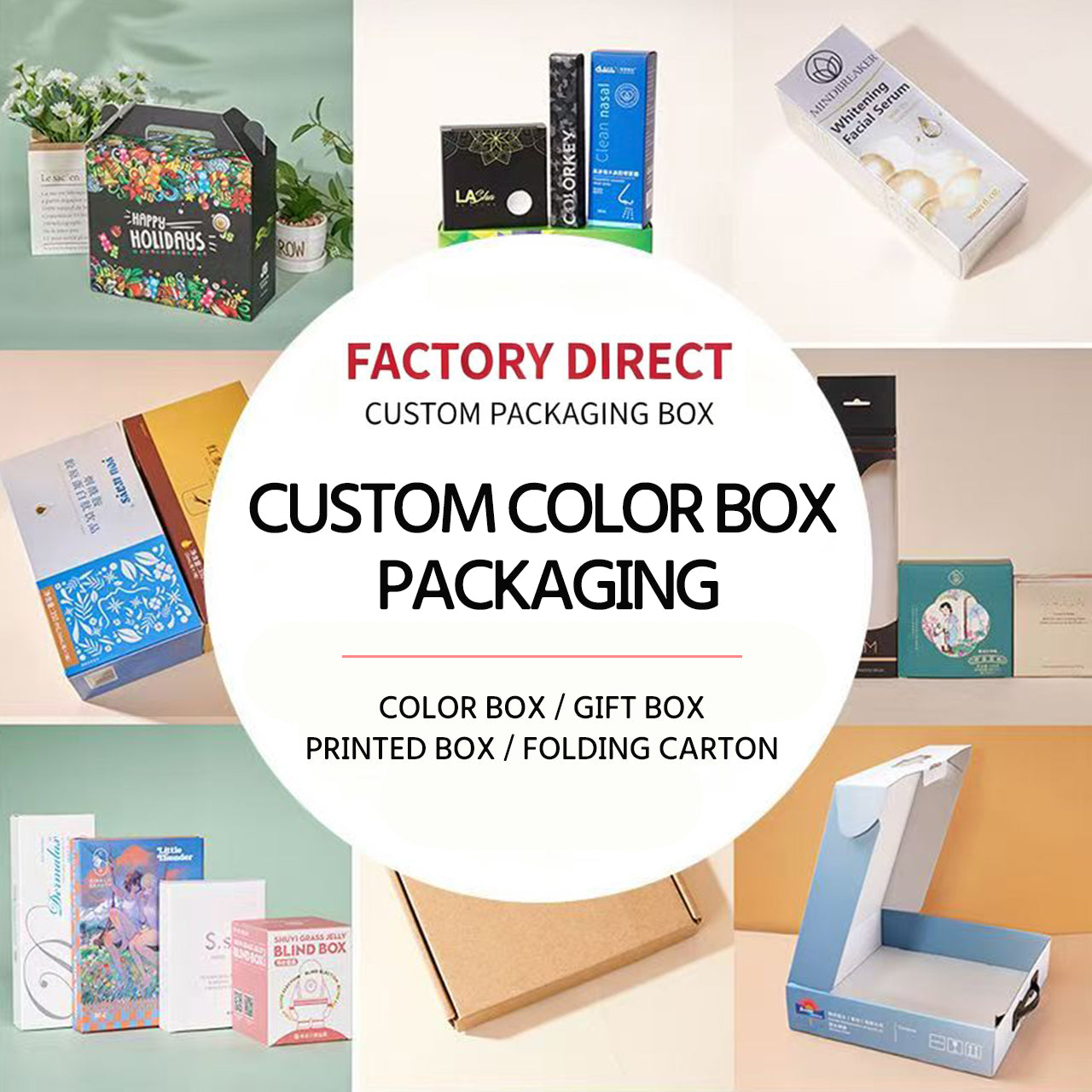 Custom Full-Color Printed Folding Carton for Cosmetics