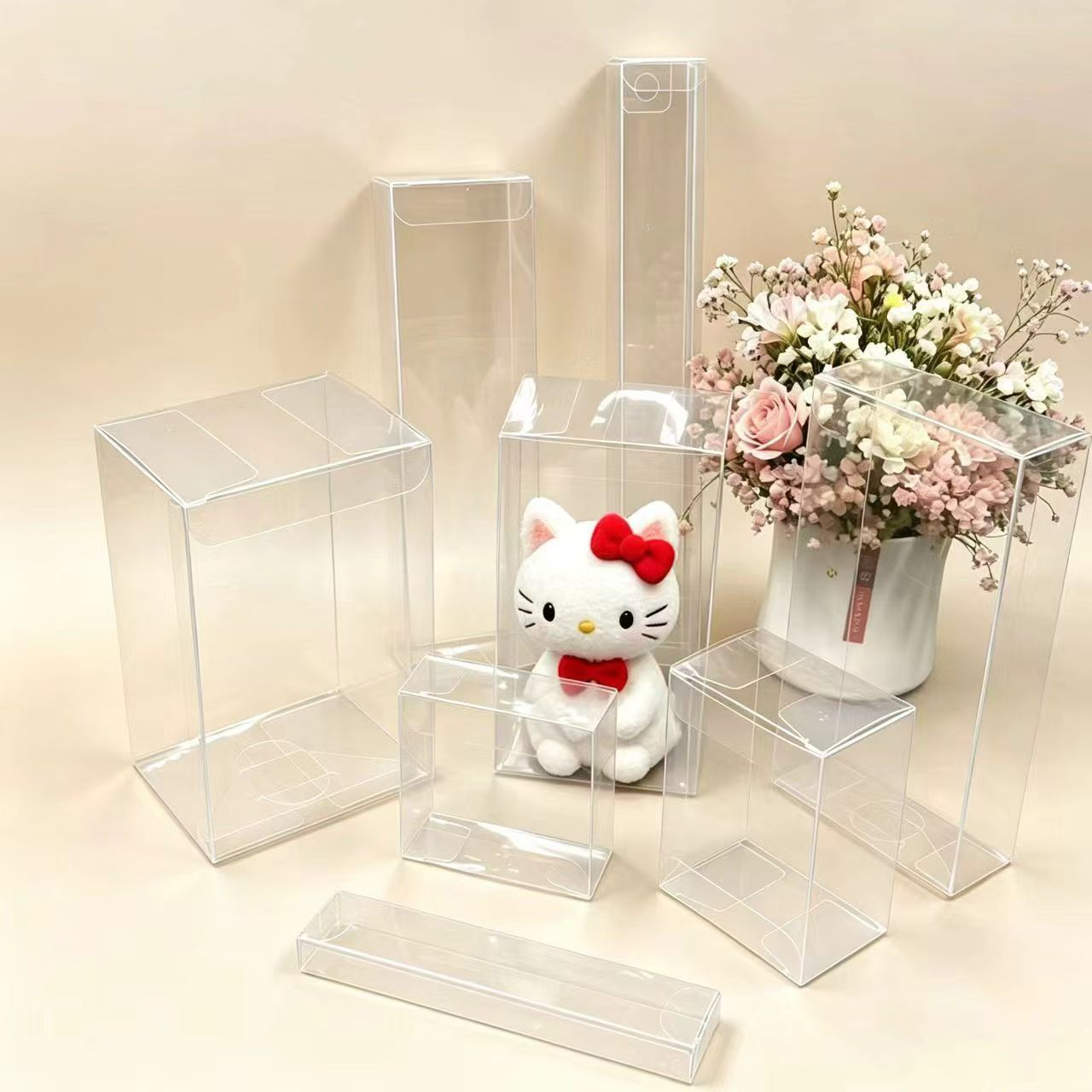 Custom Clear PVC Box, Fold Hard Plastic Packaging Container with Printing