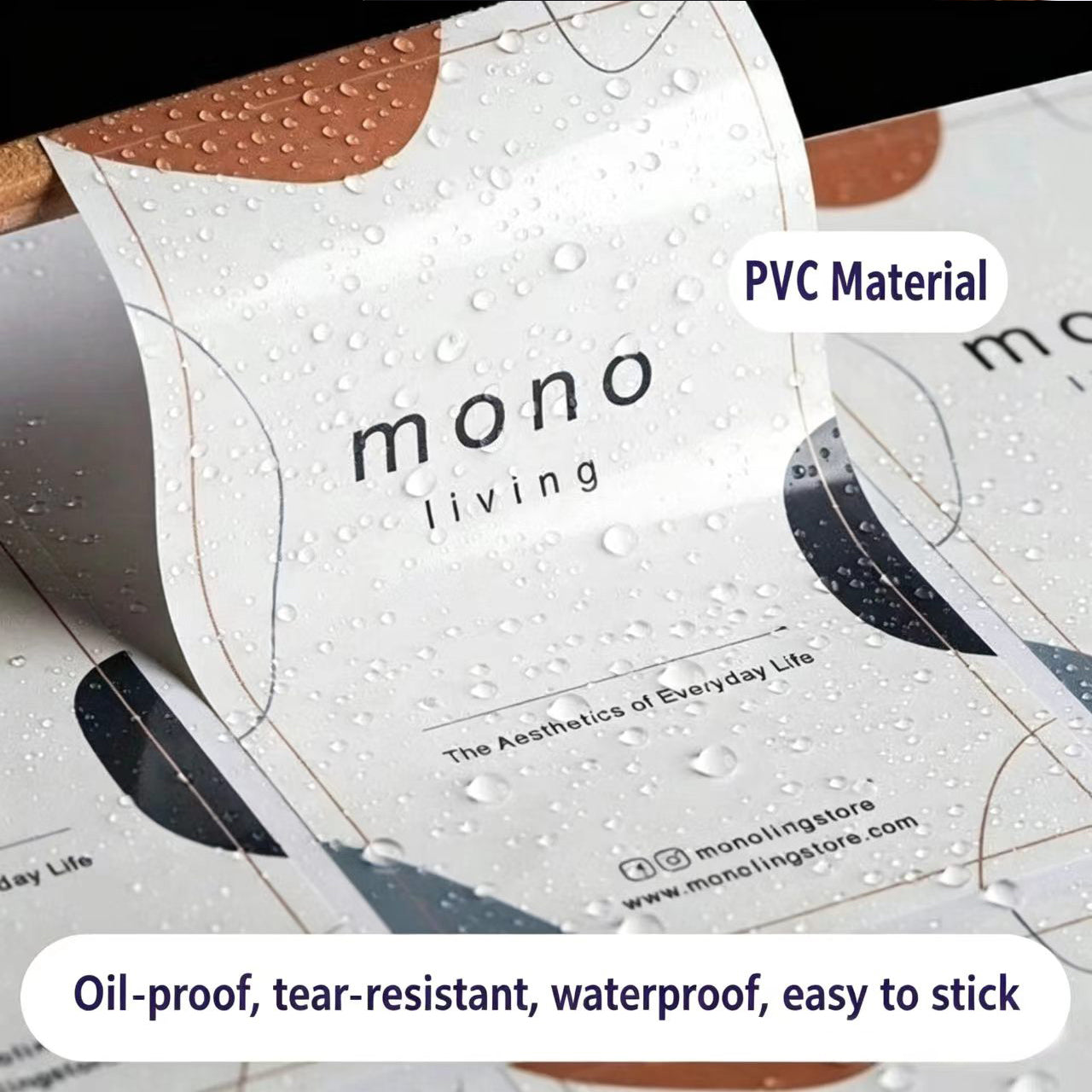 Custom Waterproof Oilproof Vinyl Stickers - Water & Grease Resistant Self-Adhesive Labels