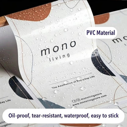 Custom Waterproof Oilproof Vinyl Stickers - Water & Grease Resistant Self-Adhesive Labels